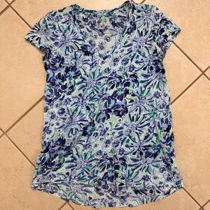 Lilly Pulitzer Blue and Green Patterned Top